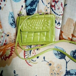 Kristine flat wallet clutch lime green
